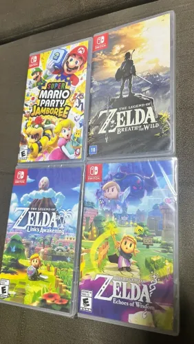 Kit 4 Jogos Nintendo Switch Novos Lacrados - Zelda + Mario