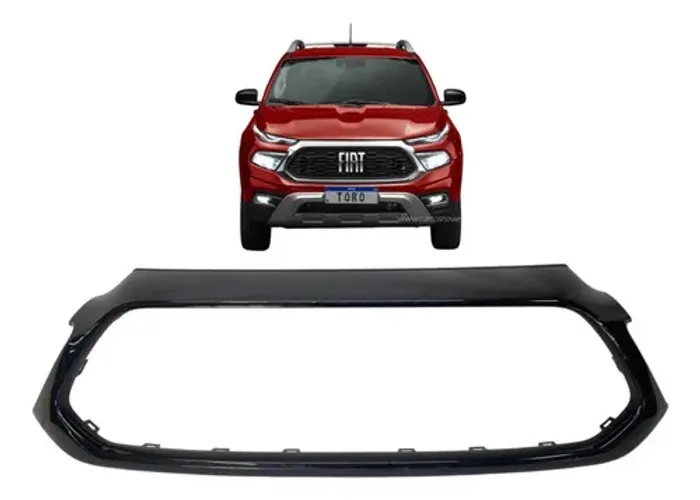 Friso Grade Dianteira Fiat Toro 2020 A 2024 Original Preto Brilhante