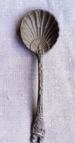 Antiga colher estanho pewter manufatura finstain tradicional *Coleção