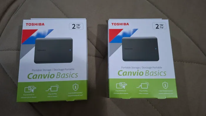 HD externo 2TB USB portátil canvio Basics, Preto, HDTB520XK3, Toshiba