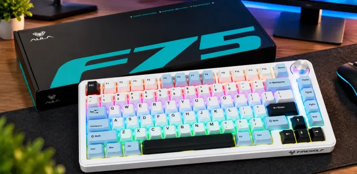 Teclado mecânico Aula F75 trimode