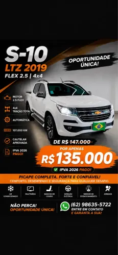 Chevrolet S10 Pick-up LTZ 2.5 Flex 4X4 CD Aut. 2019