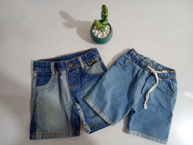 Lote Bermuda Jeans 1 ano