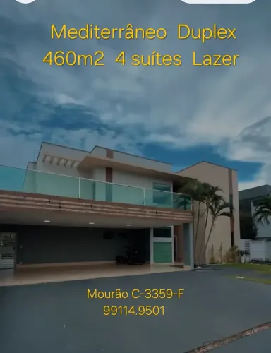 Casa duplex no Condomínio Mediterrâneo, 450, 3 suites com closet, Lazer Privativo. Mobilia