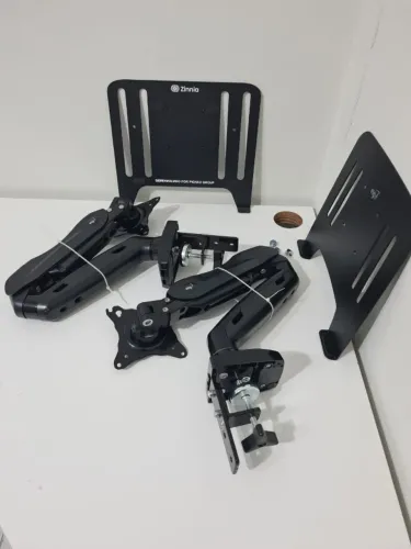 Kit Workstation: 2 Suportes Articulados Monitor + 2 Bandejas Notebook