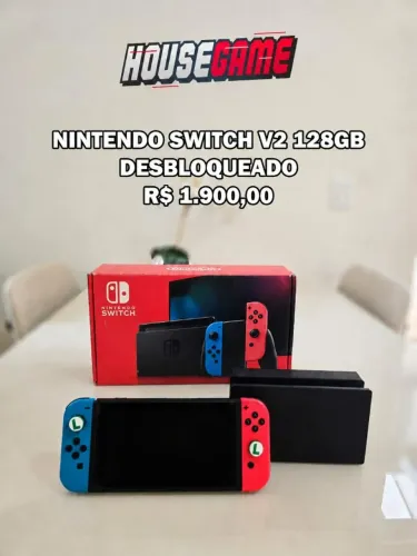 NINTENDO SWITCH V2 128GB - DESBLOQUEADO