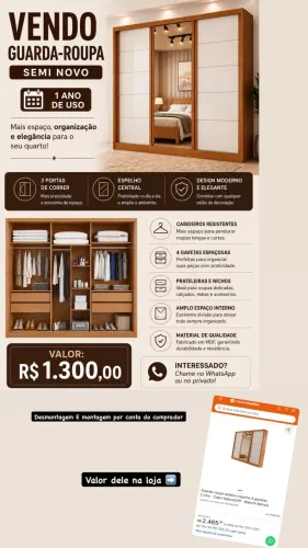 Guarda roupa 3 portas