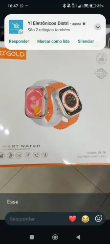 kit com 2 relógios + 6 pulseiras Gold - Smartwatch