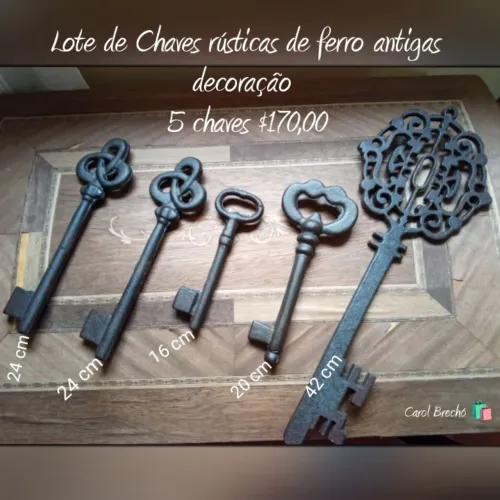 Lote 5 chaves de ferro rústicas antigas
