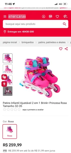 Patins original novo 30/33