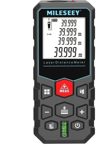 Trena Digital Laser Mileseey X5 40m Precisão 2mm Calcula Área e Volume
