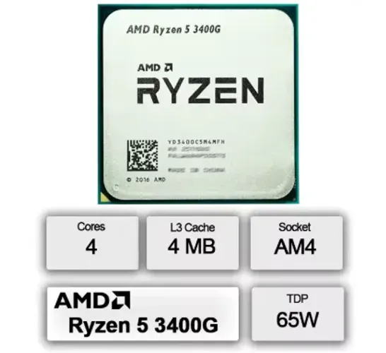 PROCESSADOR AM4 AMD RYZEN 5 3400g
