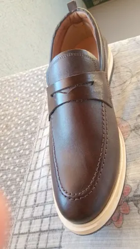 Sapato de couro legítimo Loafer número 42