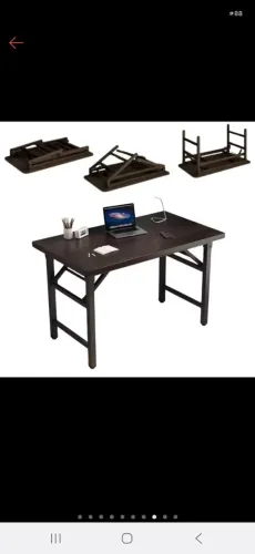 Mesa escritório dobrável tampo madeira