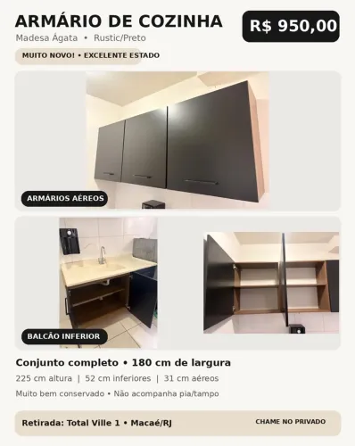 Armário de Cozinha Madesa Ágata - Muito Novo!