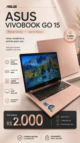 Notebook Asus Rose Gold 