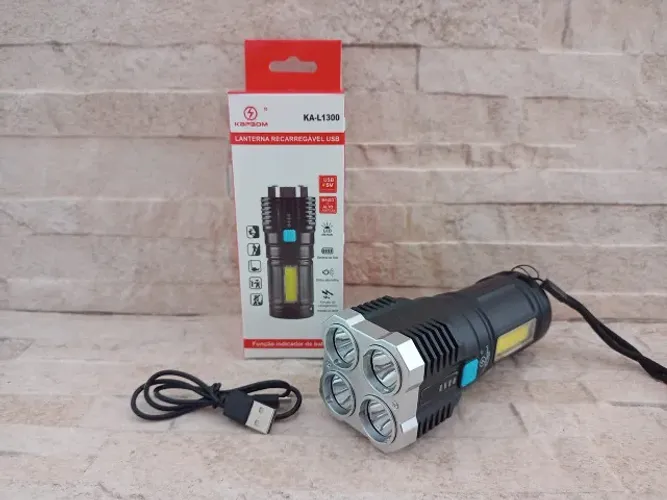 Lanterna Recarregável 4 leds Super Potente
