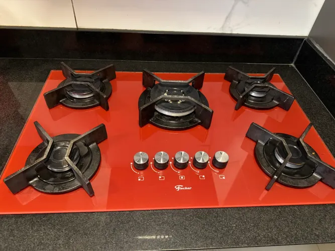 Fogão Cooktop Fischer 5 bocas Vermelho