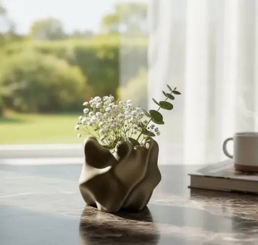 Vaso Decorativo Ondulado Desenhado Vasinho Pequeno Decoração Suculentas