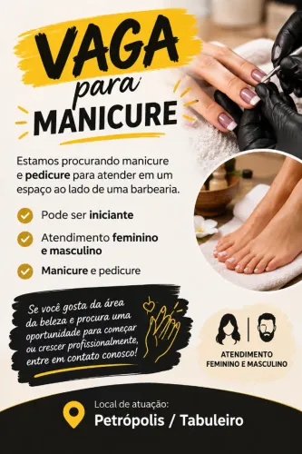Preciso de manicure ( pode ser iniciante )