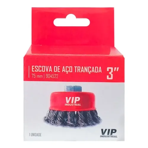 Escova de aço trançada 3pol ( Vip Industrial )