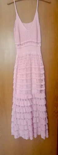 vestido de renda rosa bebê