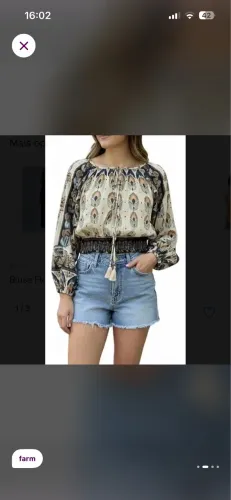 Blusa flor de penas farm