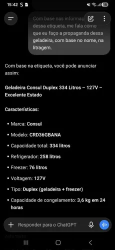 Geladeira consul usada