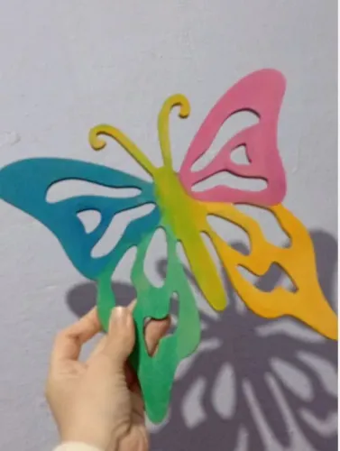Decoração borboleta em madeira 