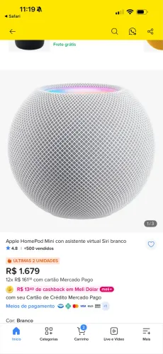 Vendo HomePod Mini (assistente virtual Siri)