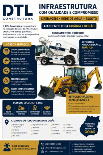 Drenagem, Água e Esgoto em Goiás | DTL Construtora