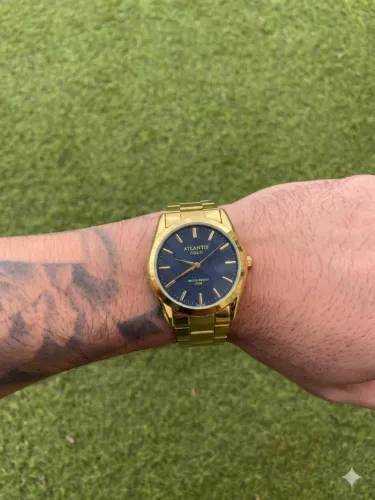 Relógio Atlantis GOld Dourado e Preto