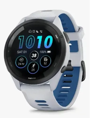 Relógio Smartwatch Garmin 265 Music lacrado branco com azul 46mm Gps banda dupla