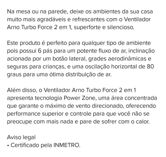 Ventilador turbo ARNO