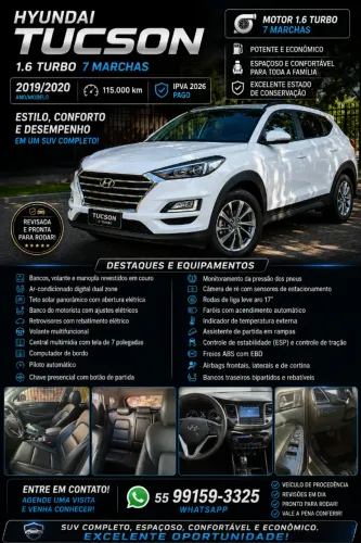 Hyundai Tucson GLS 1.6 Turbo 16V Aut. 2020