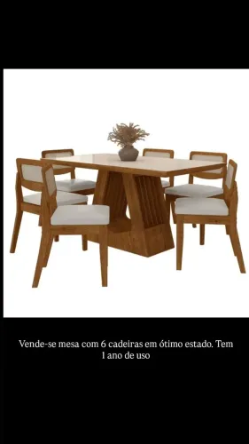Mesa de jantar com 6 cadeiras