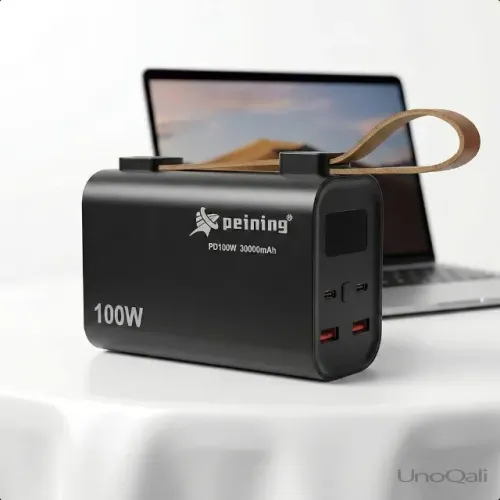 Power Bank 30000mAh PD 100W USB-C Smartphone Notebook Starlink Mini Luz LED