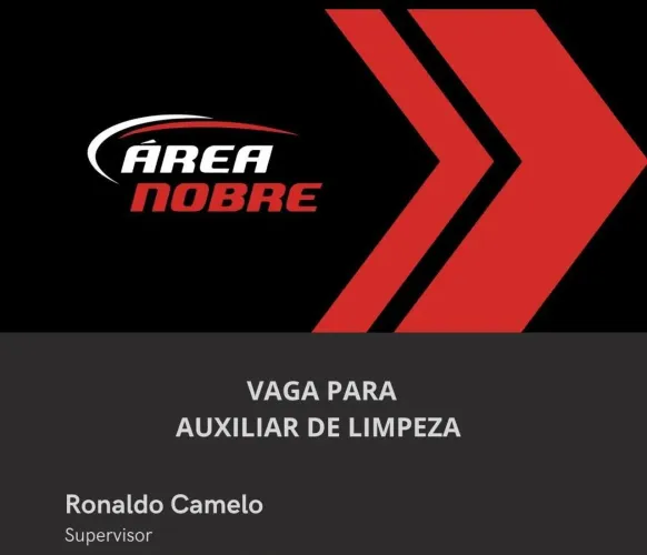 Vaga para auxiliar de limpeza masculina