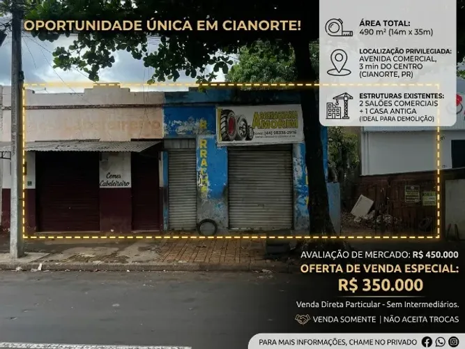 Terreno 490m2 abaixo do preço para demolir