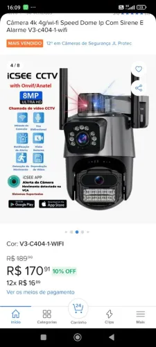CAMERA WI-FI - INSTALADA - SEGURANÇA - 360