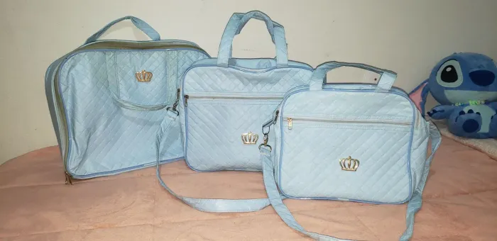 Kit 3 bolsas,saída maternidade,azul bebê. R$ 40,00