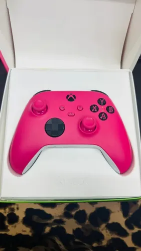Controle Sem Fio Original Microsoft Rosa Deep Pink Xbox Series S/X + Bateria (até 12h)