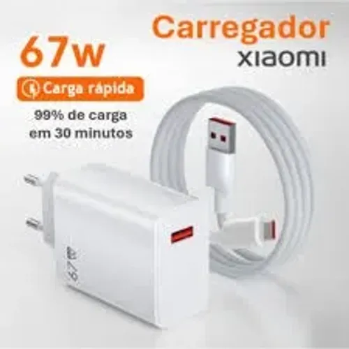 Carregador Original Xiaomi 67w Completo Fonte + Cabo Mi Turbo Charger