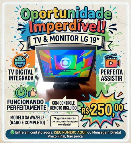 Tv monitor LG 19 com tv digital integrada 