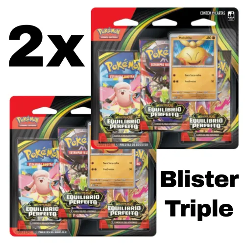 2x Blister Triplo Pokémon Makuhita ME03 Equilíbrio Perfeito