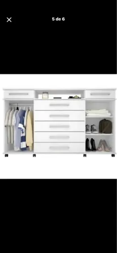 Cômoda 7 Gavetas 2 Portas com Rodízios London Yescasa