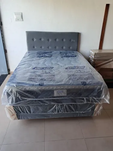 Conjunto cama box com colchão D33 molas gazin # 10x sem juros no cartão