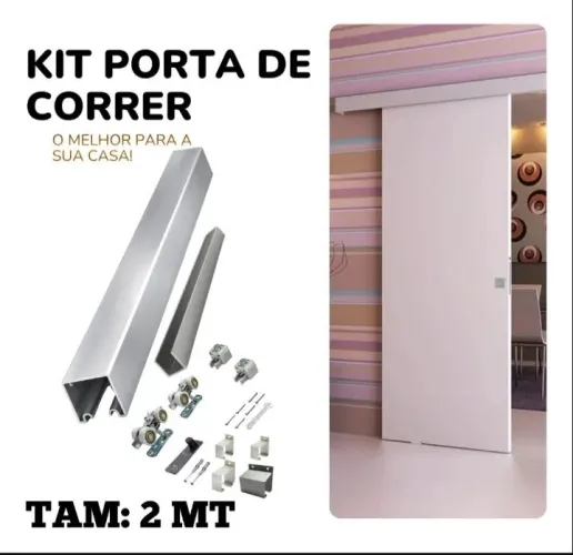 Trilho completo para porta de correr 2 metros