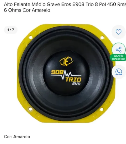 Auto falante 8" Eros evo 908
