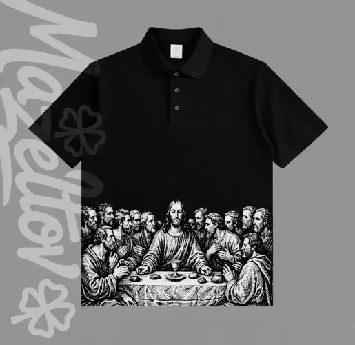 Camiseta Polo Unissex Estampa Religiosa